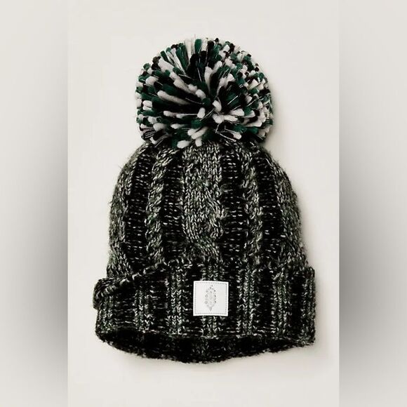 free people movement Accessories - New Free People Pow Party Reflective Beanie - White/Black Combo One Size
